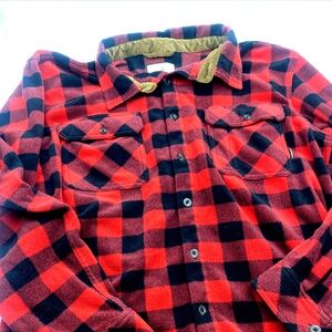 Legendary Whitetails Red Black Plaid Flannel Size 2XT Thick Warm Button Down
